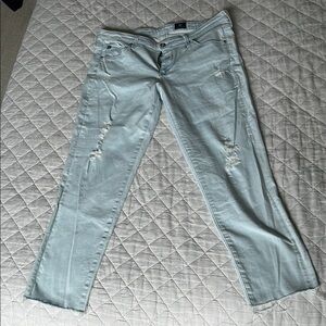 AG Light Blue Distressed Jeans, size 30